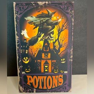 Halloween Flying Old Hag Witch Book Box Potions Spooky Decoration Haunted House.